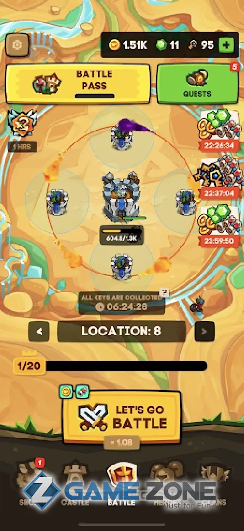 صورة من لعبة Apexlands- idle tower defense [Money mod]
