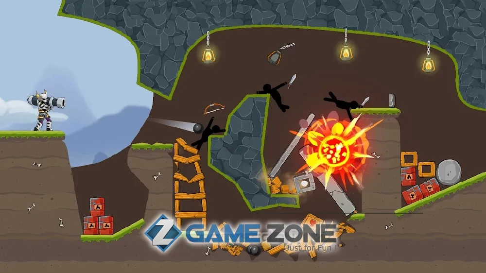 صورة من لعبة Boom Stick: Bazooka Puzzles [No Ads]
