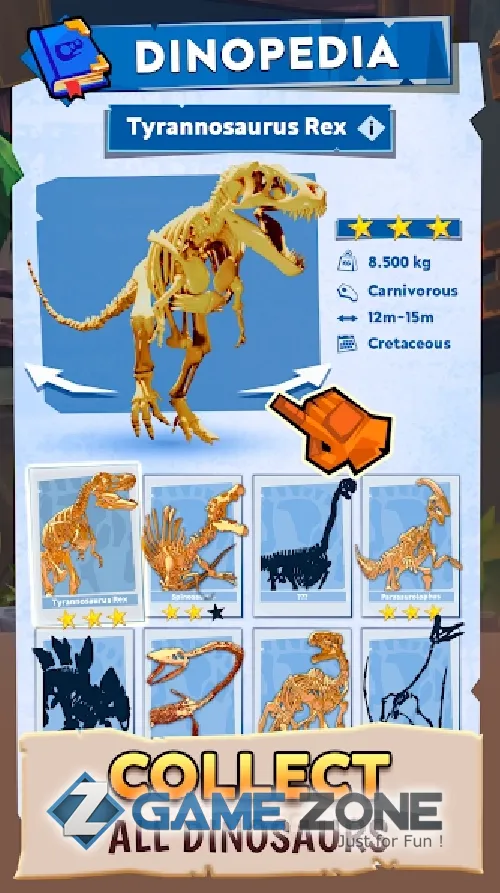صورة من لعبة Dino Quest 2: Dinosaur Fossil [Money mod]