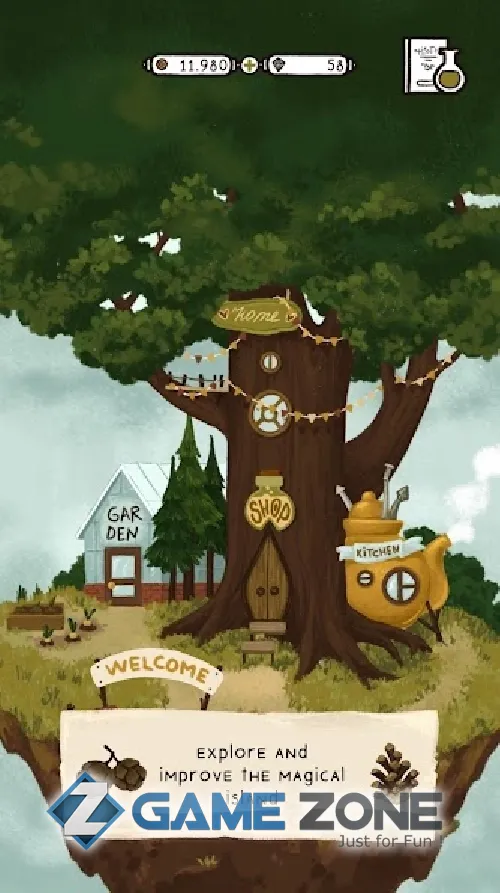صورة من لعبة Olivia the Witch. Potion store