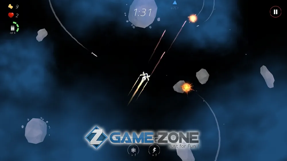 صورة من لعبة 2 Minutes in Space - Missiles Vs. Asteroids [Mod Money]
