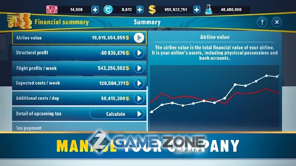 صورة من لعبة Airlines Manager Tycoon 2019