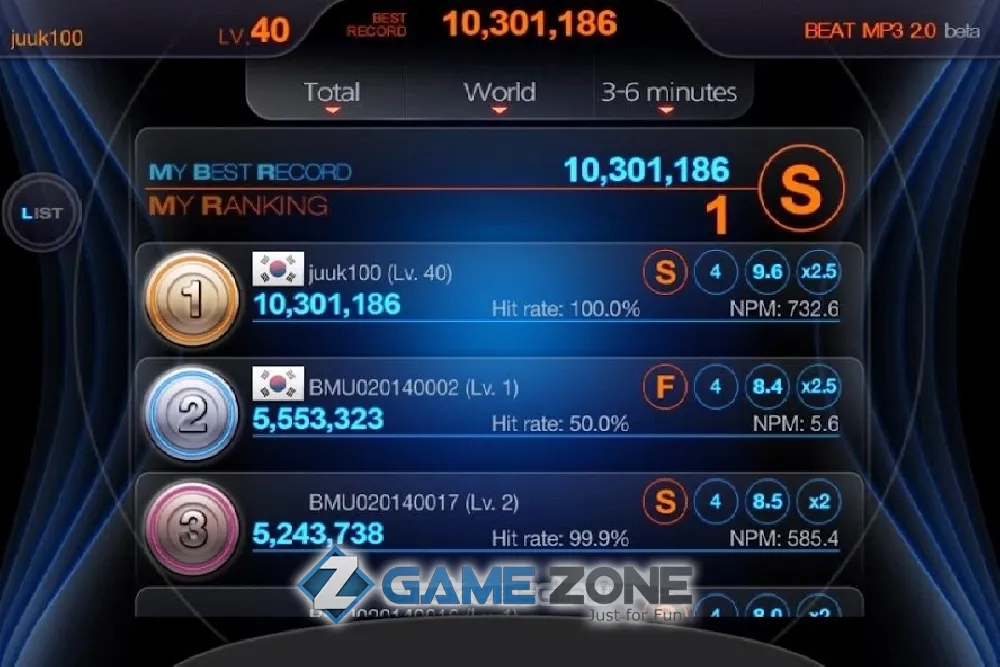 صورة من لعبة BEAT MP3 2.0 - ритм игры