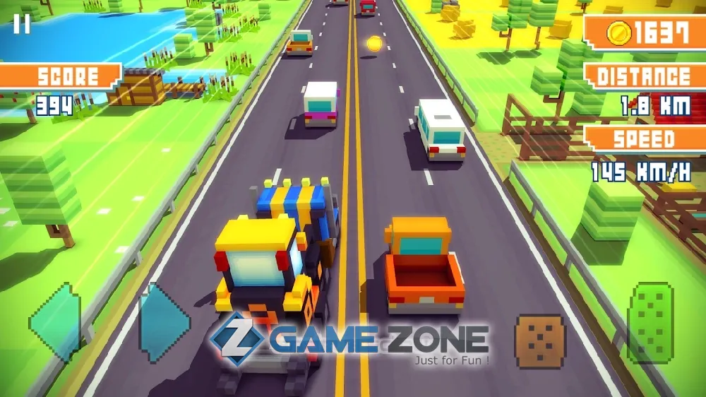 صورة من لعبة Blocky Highway: Traffic Racing [Mod Money]