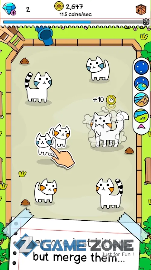 صورة من لعبة Cat Evolution Crazy Idle Merge Tycoon Simulator [Mod Diamonds]