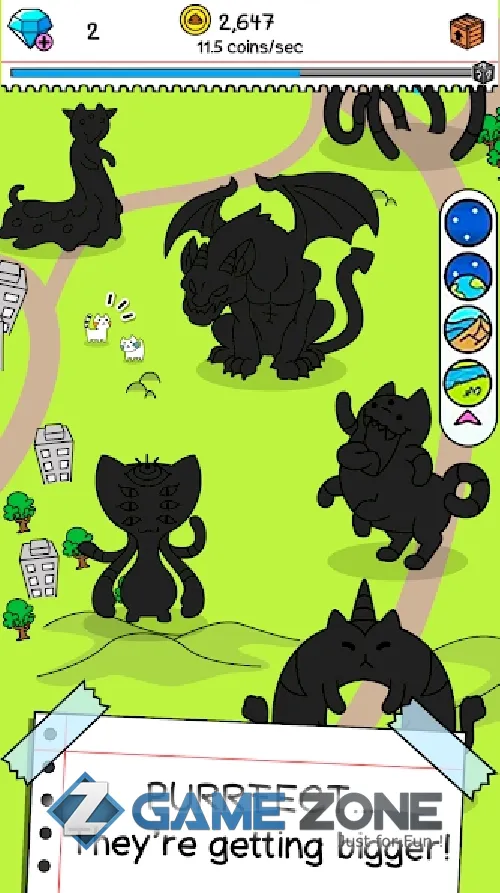 صورة من لعبة Cat Evolution Crazy Idle Merge Tycoon Simulator [Mod Diamonds]