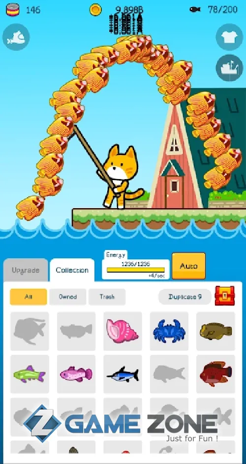 صورة من لعبة Cat Fishing Tycoon idle [Free Shopping]