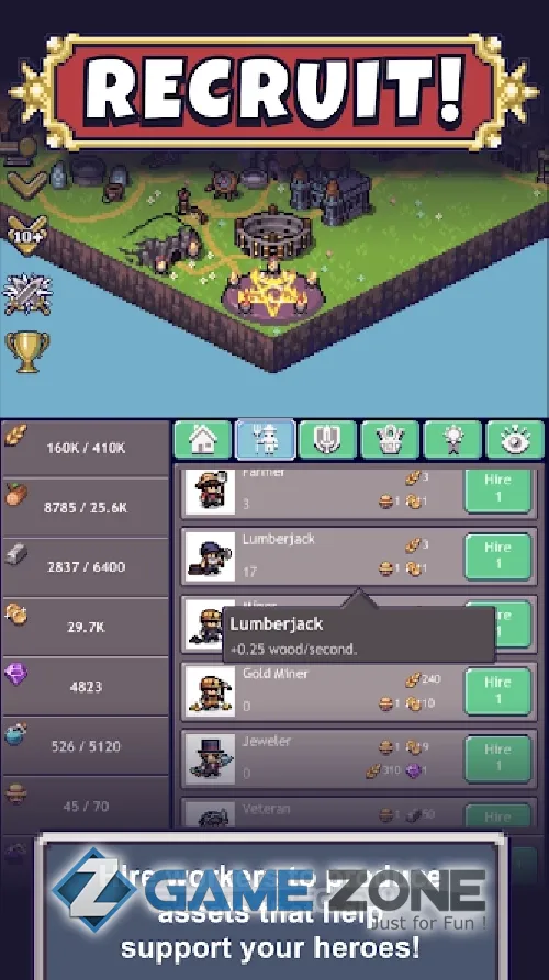 صورة من لعبة Cave Heroes: Idle RPG