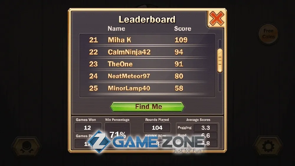 صورة من لعبة Cribbage Deluxe