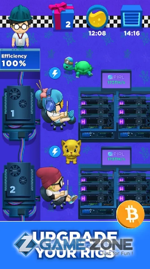 صورة من لعبة Crypto Idle Miner Bitcoin mining game