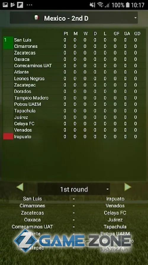 صورة من لعبة Cyberfoot футбольный менеджер
