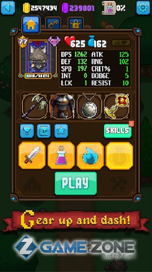 صورة من لعبة Dash Quest [Много денег]