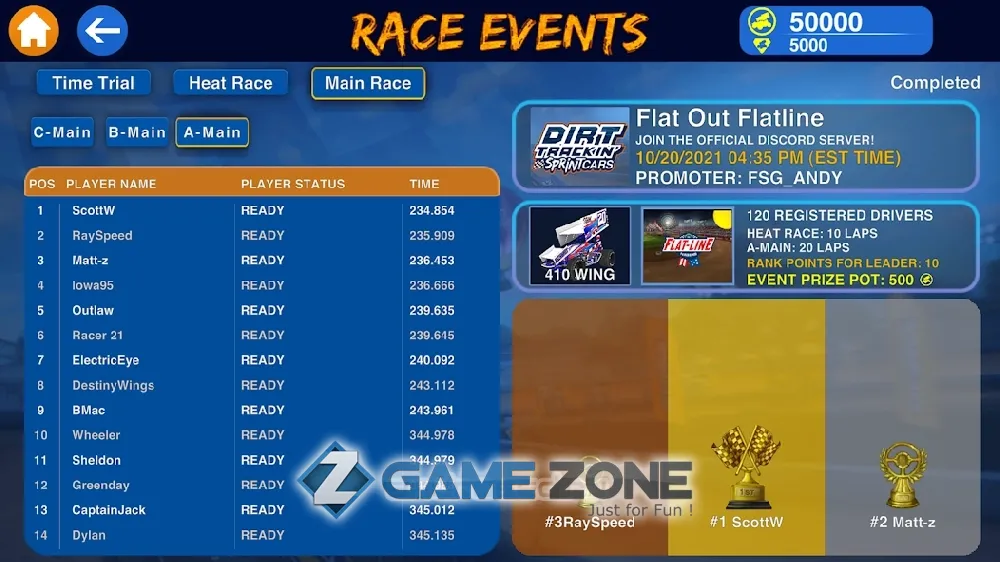 صورة من لعبة Dirt Trackin Sprint Cars