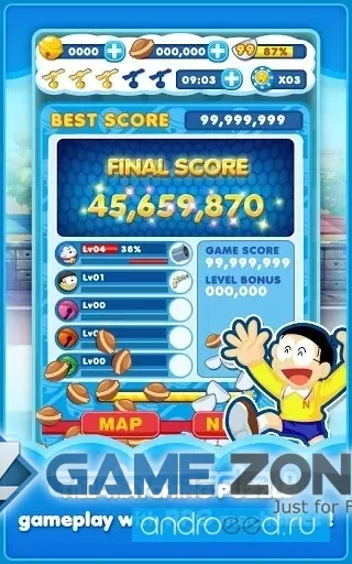 صورة من لعبة Doraemon Gadget Rush [Много колокольчиков]