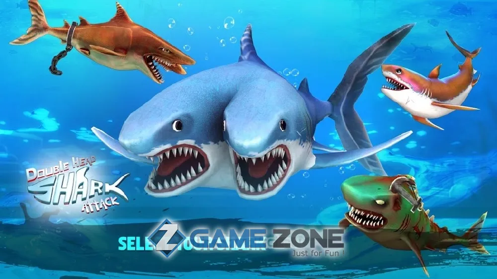 صورة من لعبة Double Head Shark Attack [Много денег]