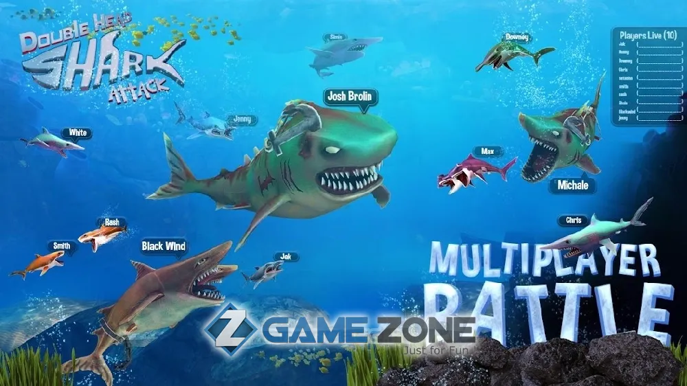 صورة من لعبة Double Head Shark Attack [Много денег]