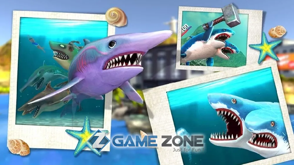 صورة من لعبة Double Head Shark Attack [Много денег]