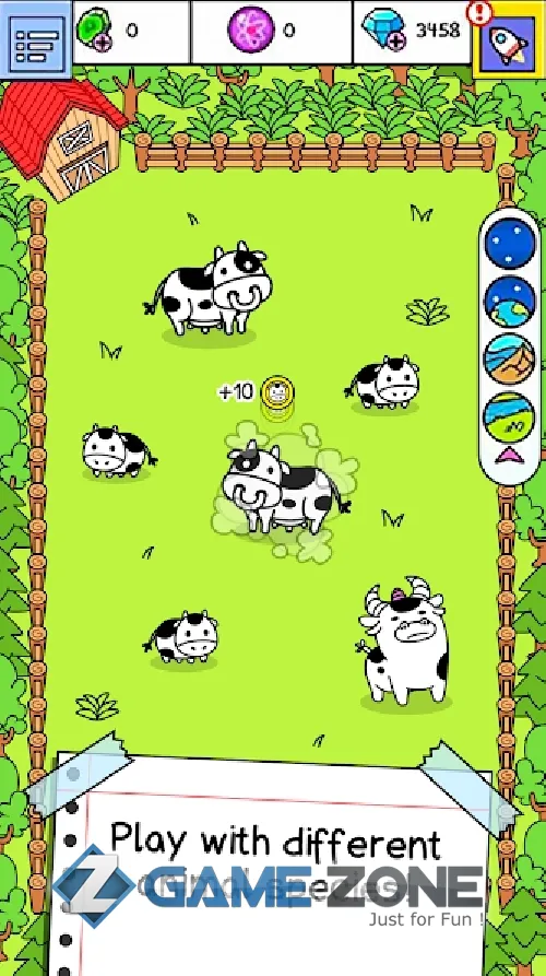 صورة من لعبة Evolution Galaxy Mutant Animals Merge Idle Tycoon [Mod Diamonds/Adfree]