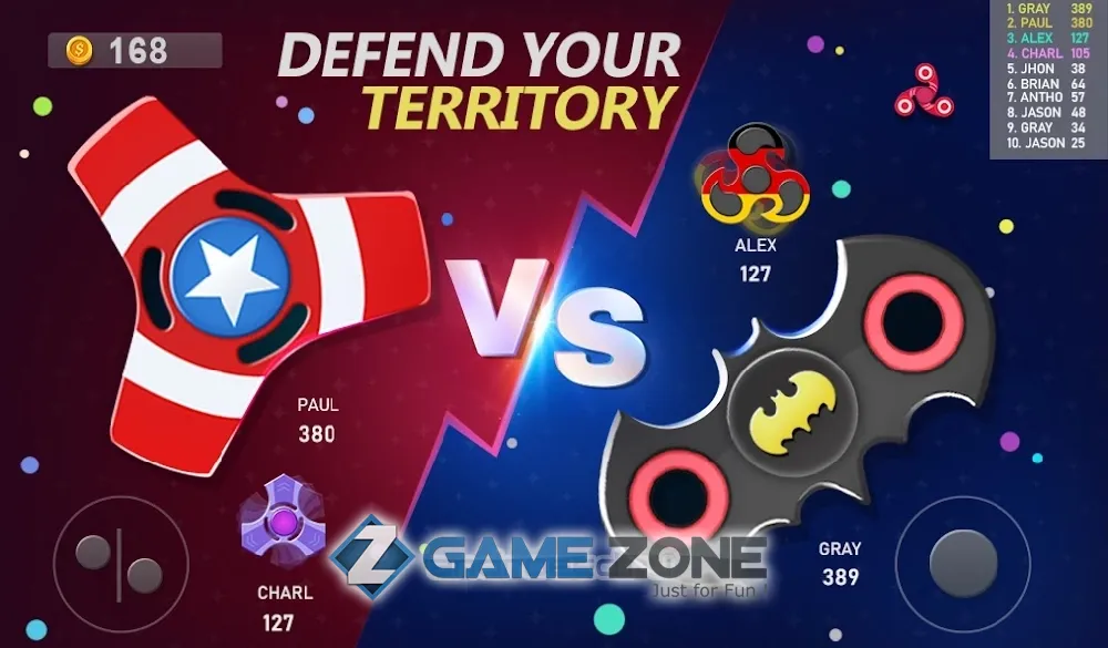 صورة من لعبة Fidget Spinner .io Game [Много денег]