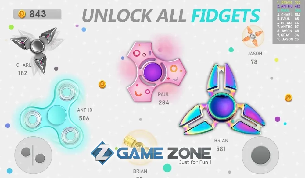 صورة من لعبة Fidget Spinner .io Game [Много денег]