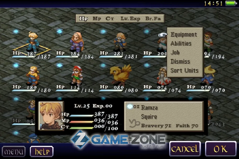 صورة من لعبة FINAL FANTASY TACTICS : WotL [Много денег]
