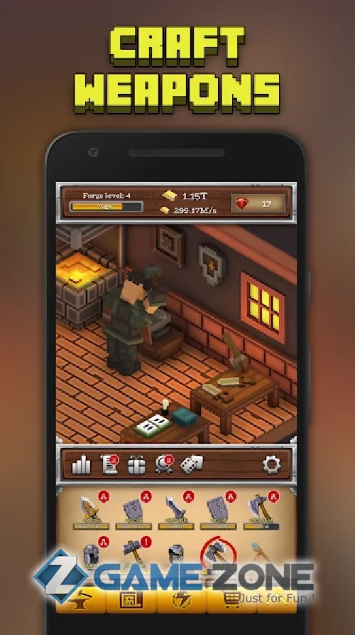 صورة من لعبة ForgeCraft - Idle Tycoon [Много рубинов]