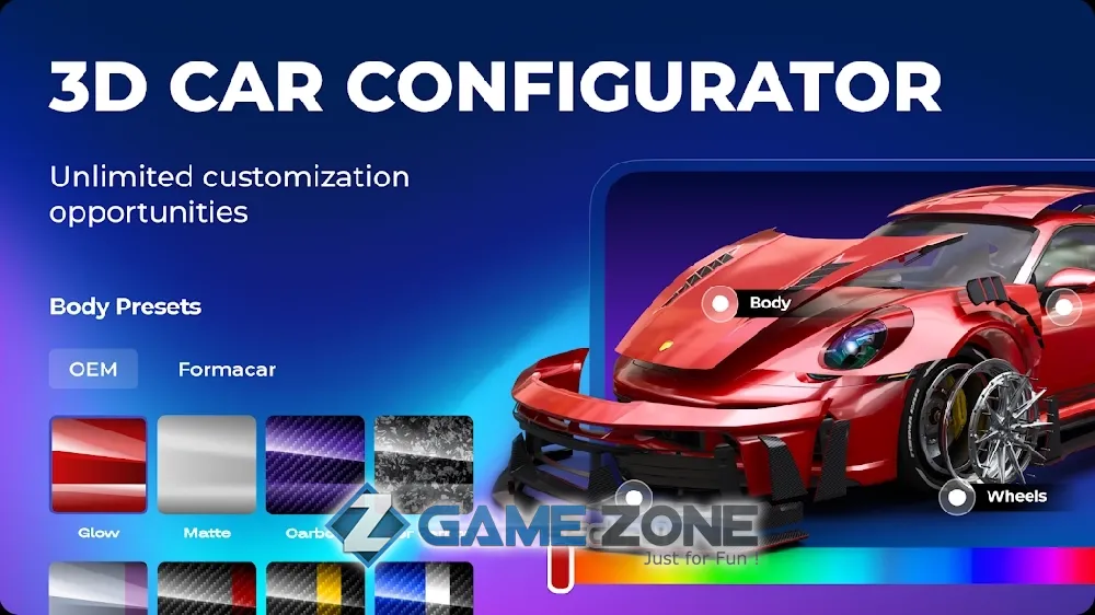 صورة من لعبة FormaCar 3D Tuning Car build