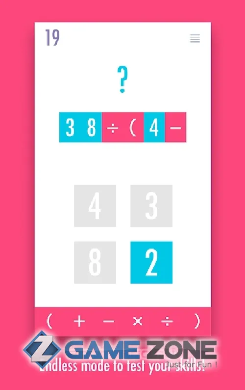 صورة من لعبة Fourte - Math Game [Скины+подсказки]