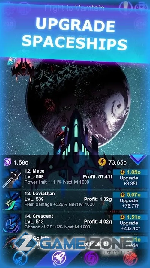صورة من لعبة Galaxy Clicker 2