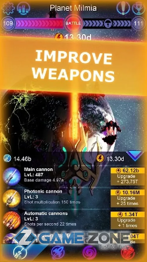 صورة من لعبة Galaxy Clicker 2