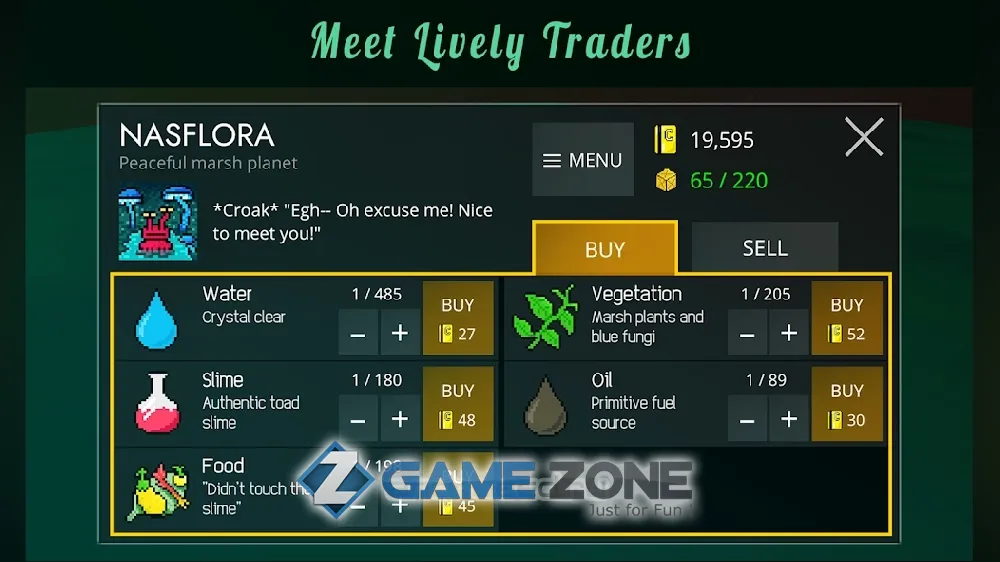 صورة من لعبة Galaxy Trader