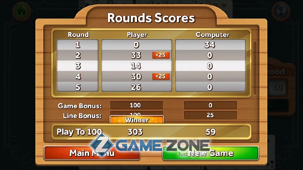 صورة من لعبة Gin Rummy Deluxe