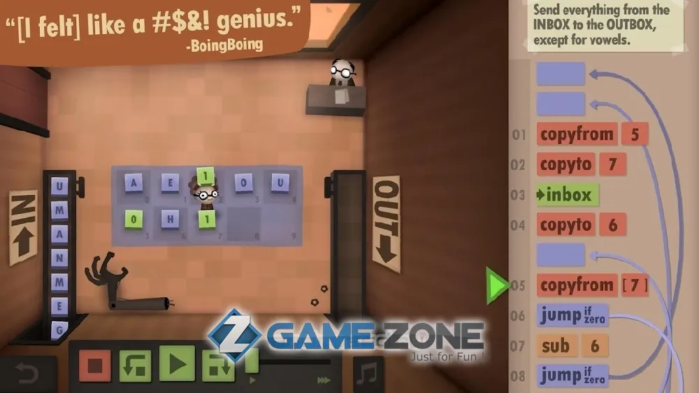 صورة من لعبة Human Resource Machine
