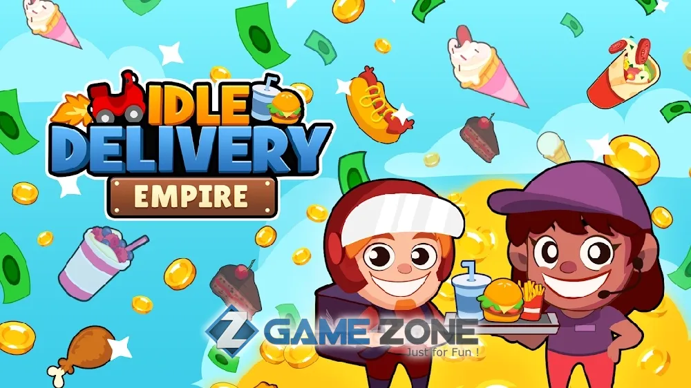صورة من لعبة Idle Delivery Tycoon Merge Restaurant Simulator [Mod Money/Free Shopping/Adfree]