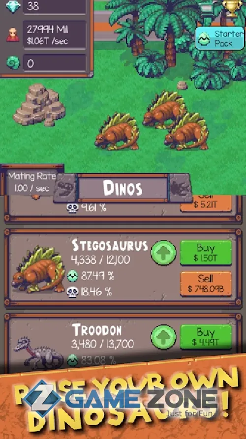 صورة من لعبة Idle Dino Zoo