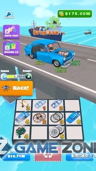 صورة من لعبة Idle Racer — Tap, Merge &amp; Race [No Ads]