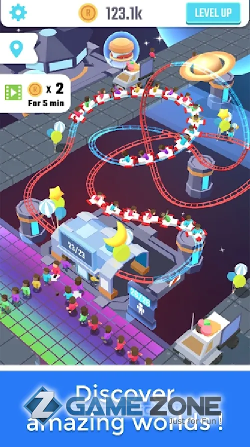 صورة من لعبة Idle Roller Coaster
