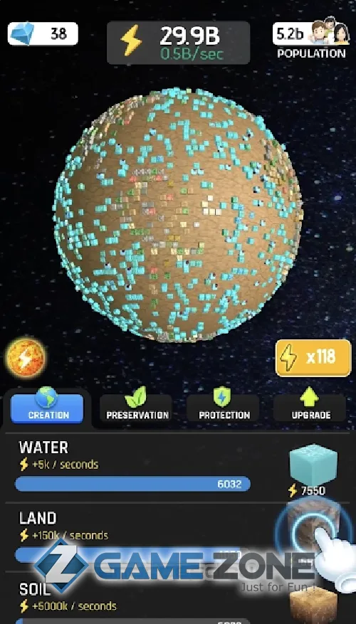 صورة من لعبة Idle World [Mod Money]
