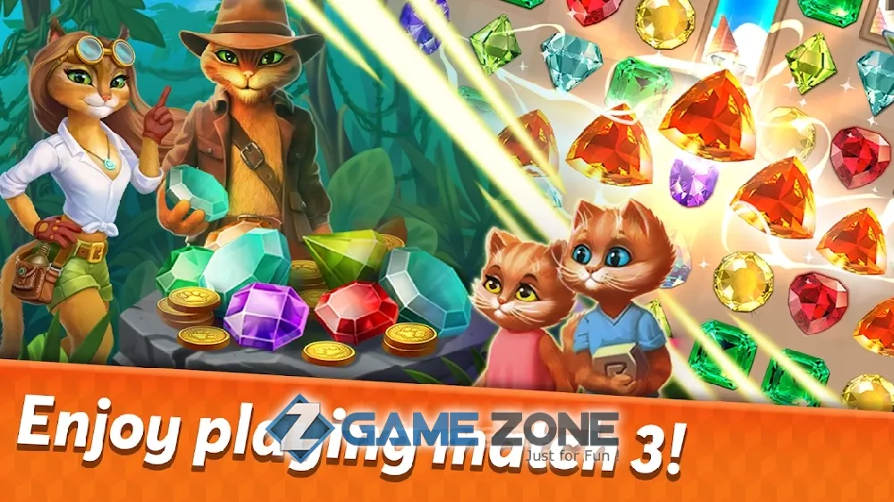 صورة من لعبة Indy Cat 2 Match 3 free game jigsaw puzzles [Free Shopping]