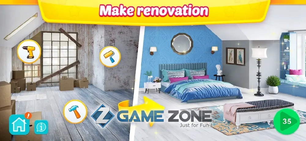 صورة من لعبة Interior Story: designing game