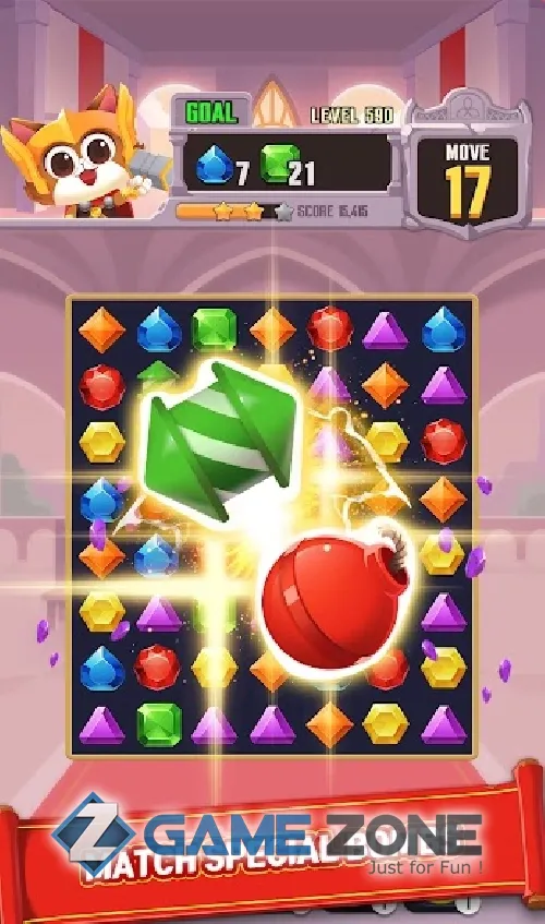 صورة من لعبة Jewels Cathor : Match 3 Puzzle