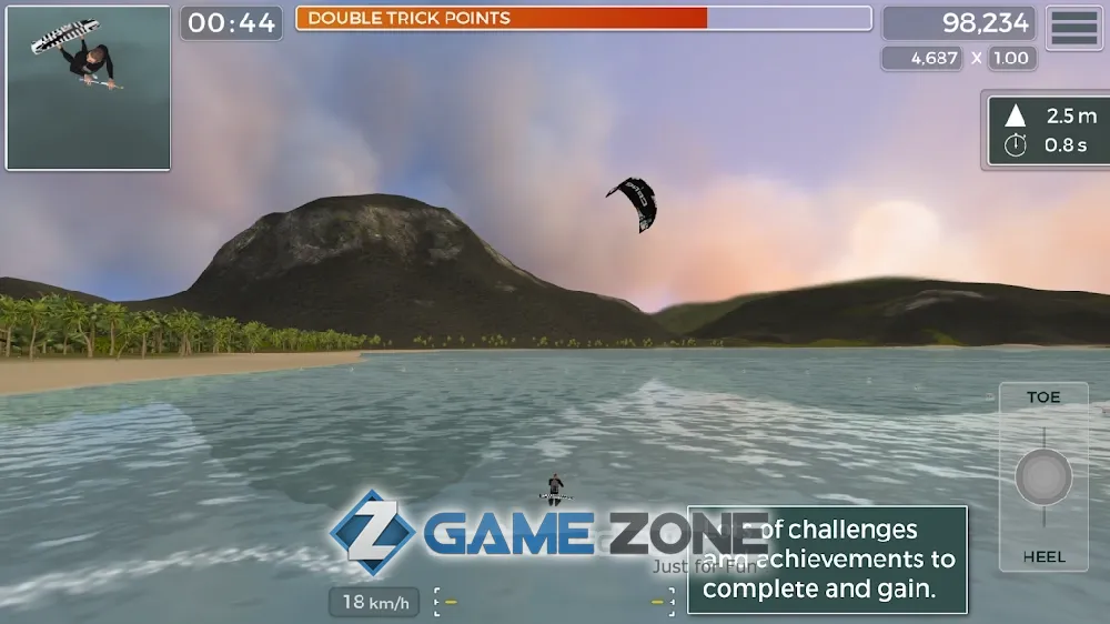 صورة من لعبة Kiteboard Hero