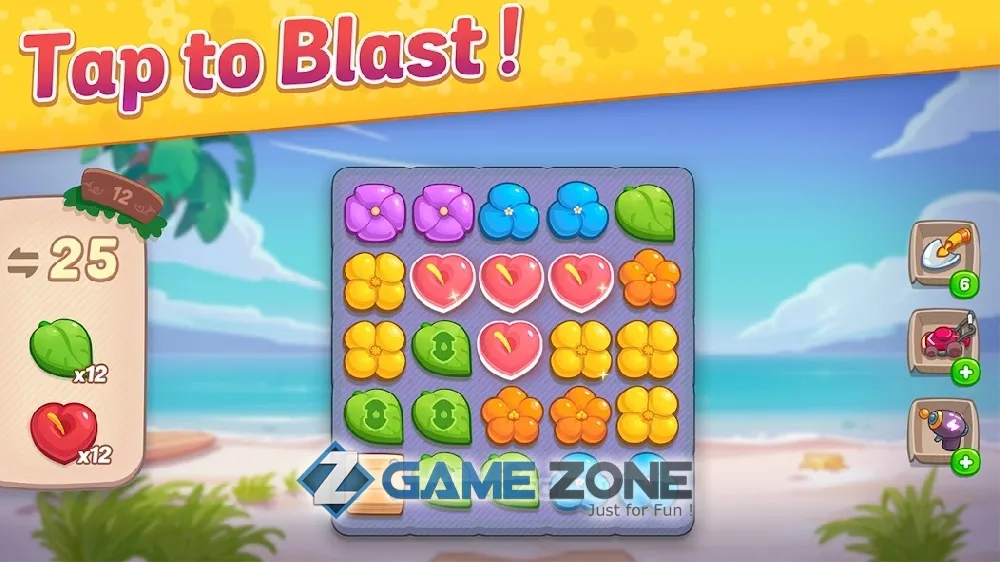 صورة من لعبة Ohana Island Blast flowers and build [Unlocked]