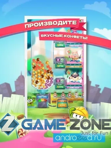 صورة من لعبة Om Nom Idle Candy Factory [Mod Money]