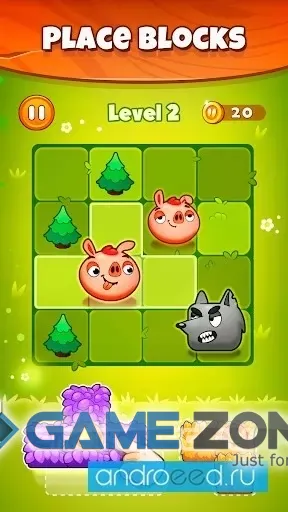 صورة من لعبة Pigs and Wolf Block Puzzle [много подсказок]