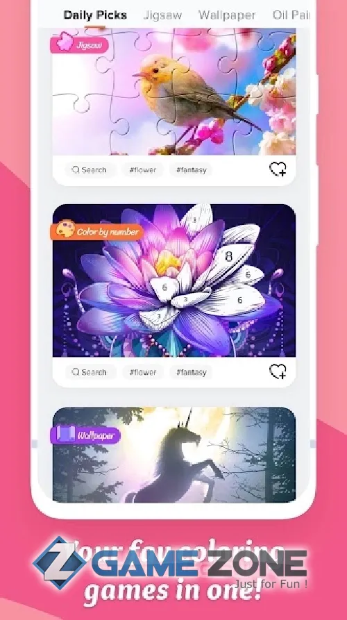 صورة من لعبة Colorscapes Plus Color by Number Coloring Games