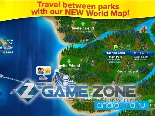 صورة من لعبة RollerCoaster Tycoon 4 Mobile [Много денег]