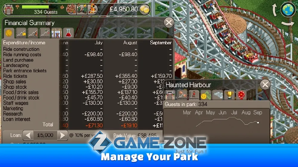صورة من لعبة RollerCoaster Tycoon Classic [Unlocked + много денег]
