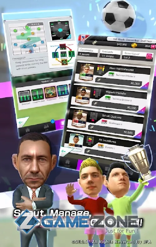صورة من لعبة SEGA POCKET CLUB MANAGER