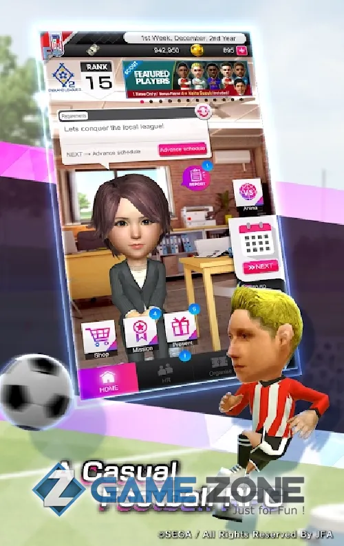 صورة من لعبة SEGA POCKET CLUB MANAGER